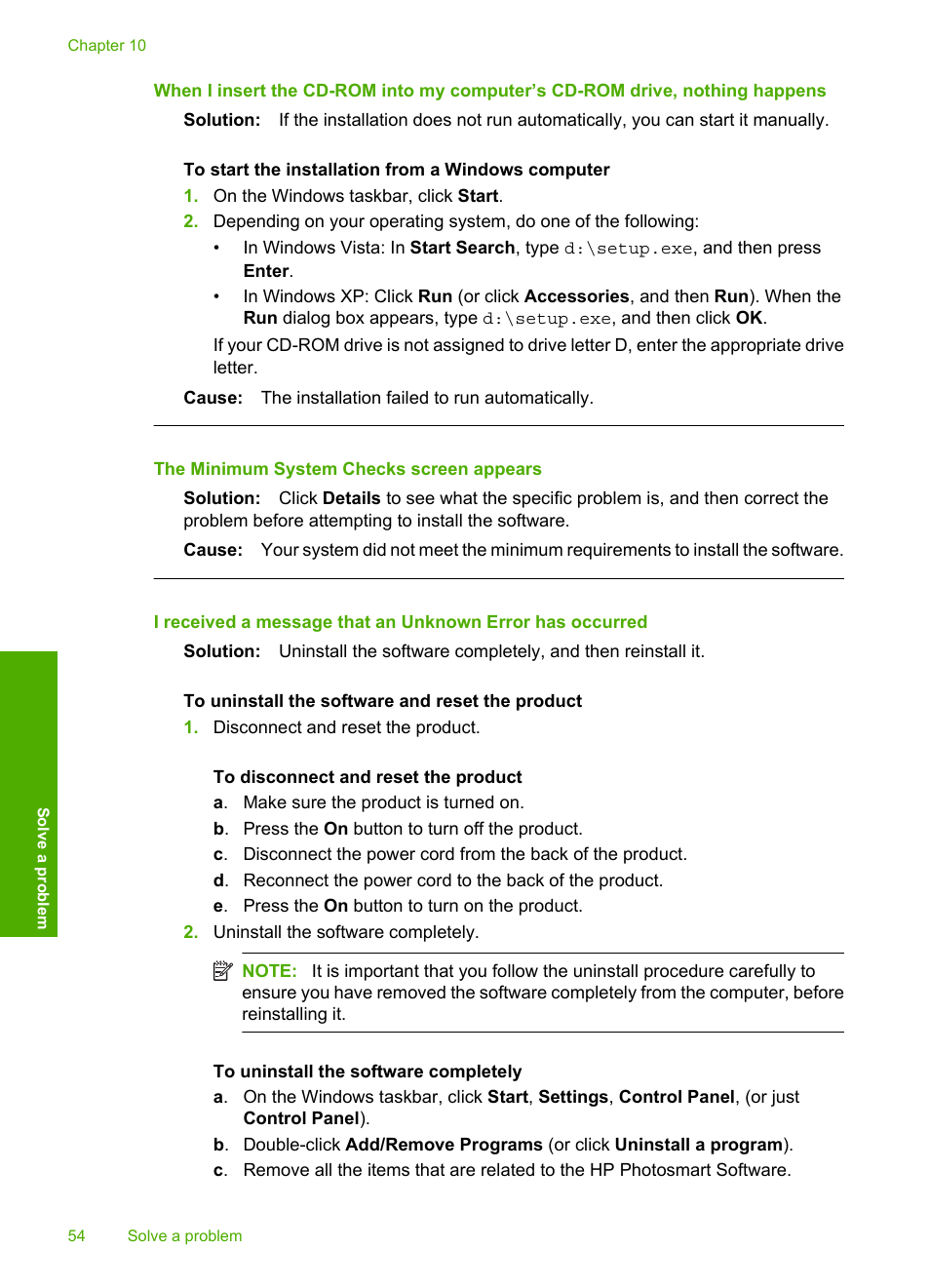 The minimum system checks screen appears | HP Photosmart C4680 All-in-One Printer User Manual | Page 57 / 135
