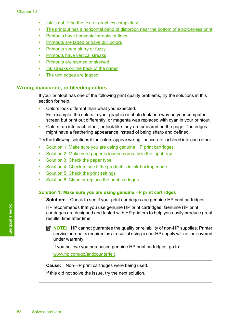 Wrong, inaccurate, or bleeding colors | HP Photosmart C4680 All-in-One Printer User Manual | Page 61 / 135