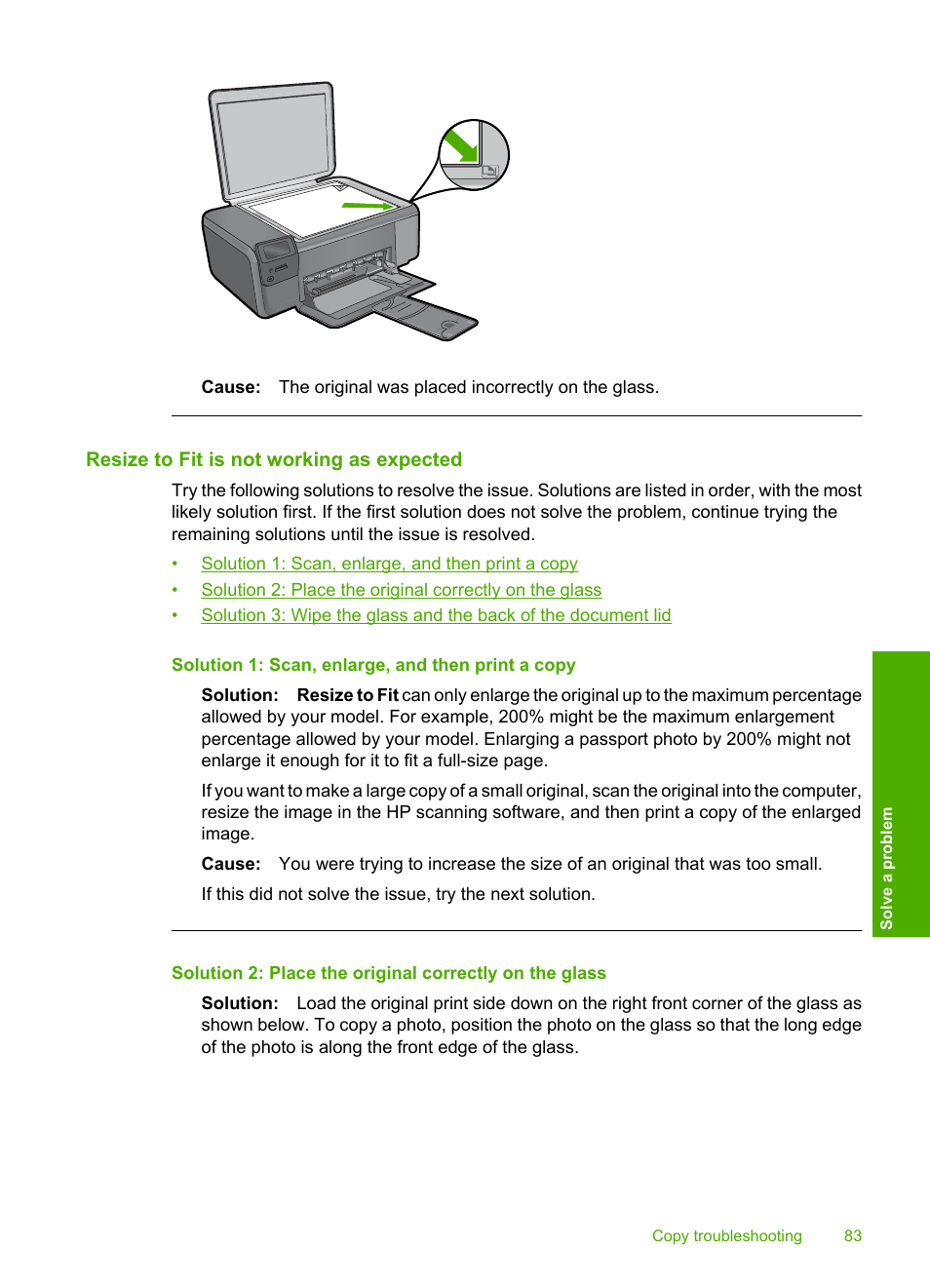Resize to fit is not working as expected | HP Photosmart C4680 All-in-One Printer User Manual | Page 86 / 135