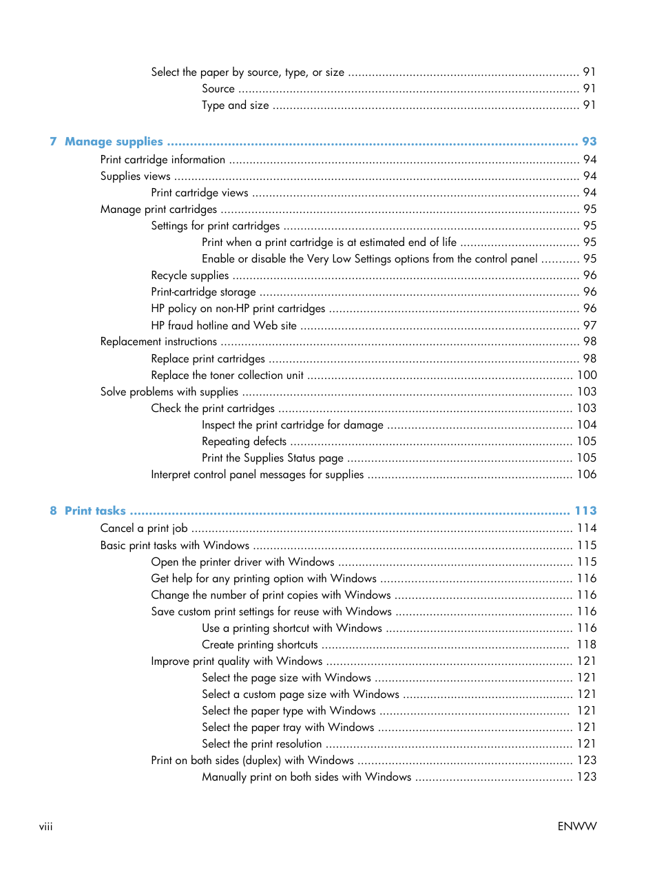 HP Color LaserJet Enterprise CP5525 Printer series User Manual | Page 10 / 262