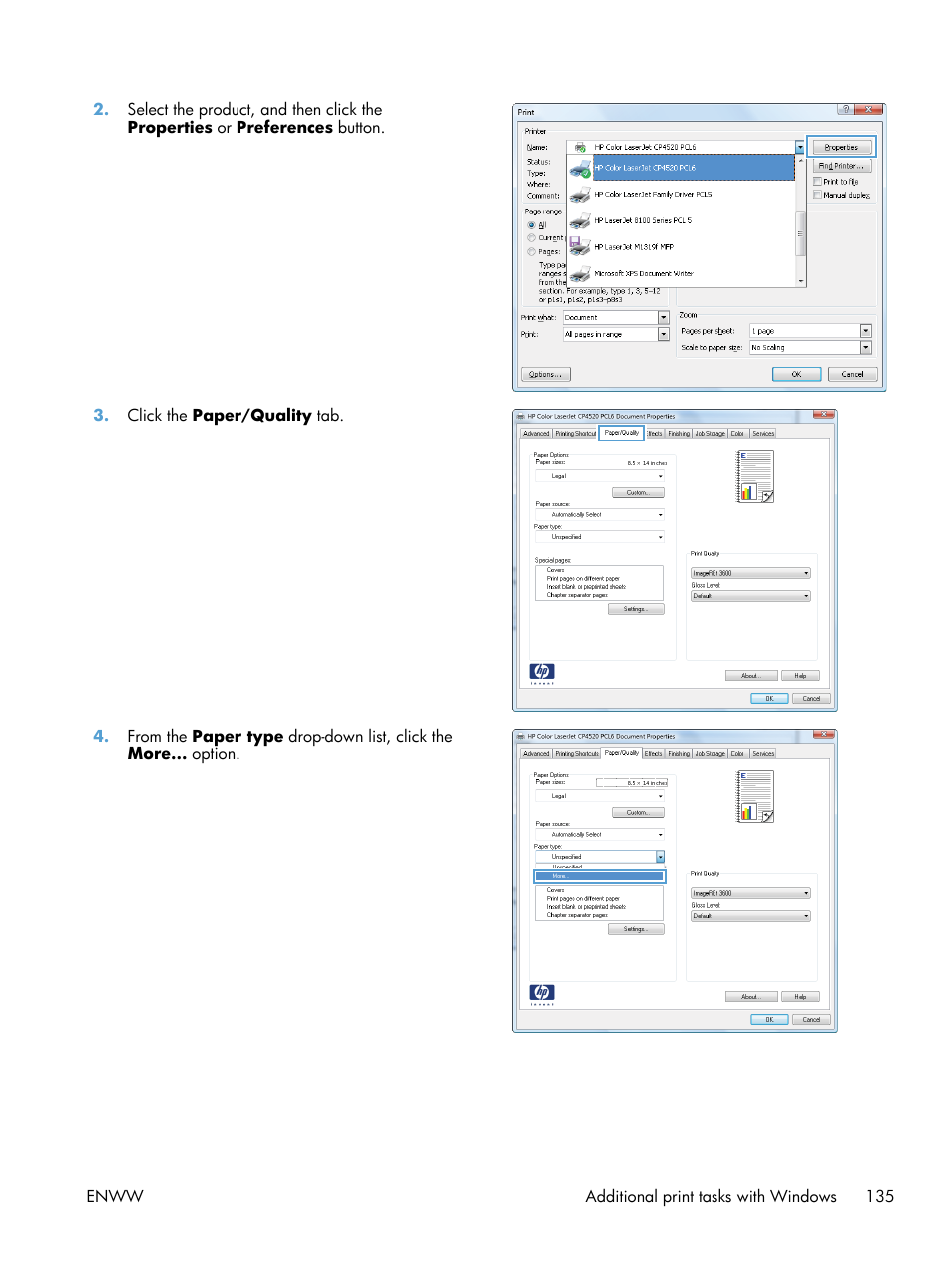 HP Color LaserJet Enterprise CP5525 Printer series User Manual | Page 151 / 262