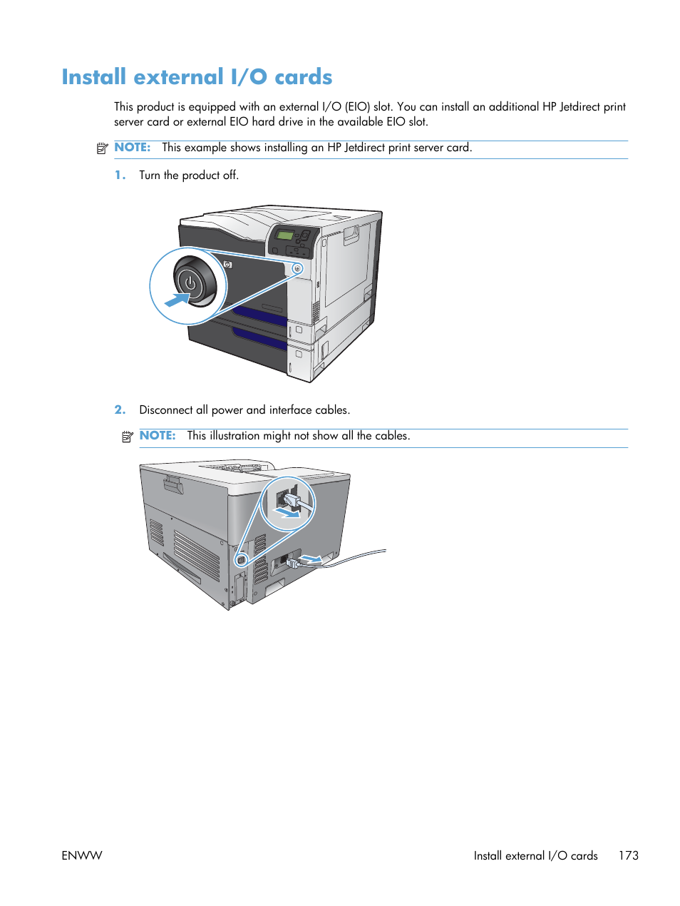 Install external i/o cards | HP Color LaserJet Enterprise CP5525 Printer series User Manual | Page 189 / 262