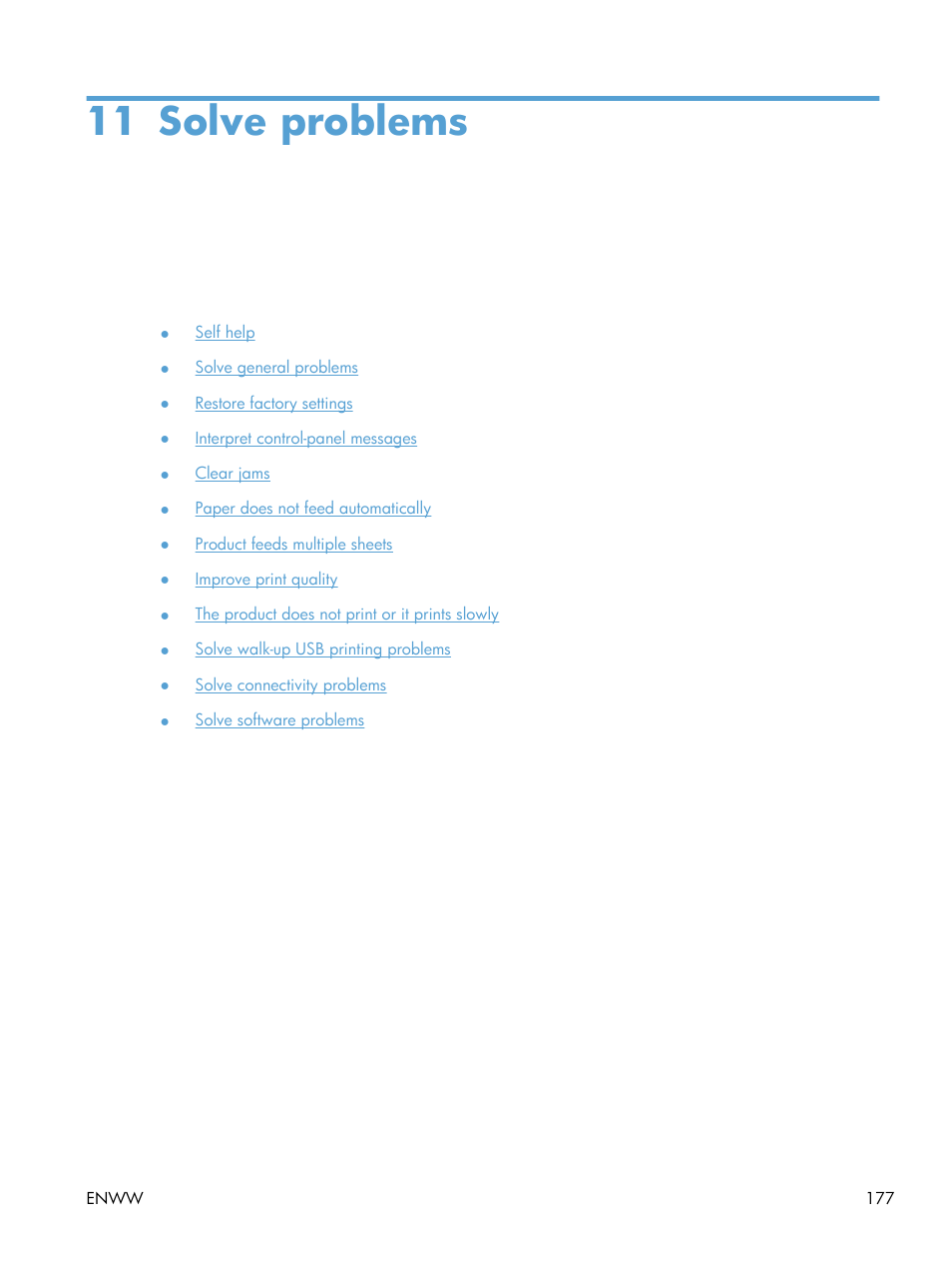 Solve problems, 11 solve problems | HP Color LaserJet Enterprise CP5525 Printer series User Manual | Page 193 / 262