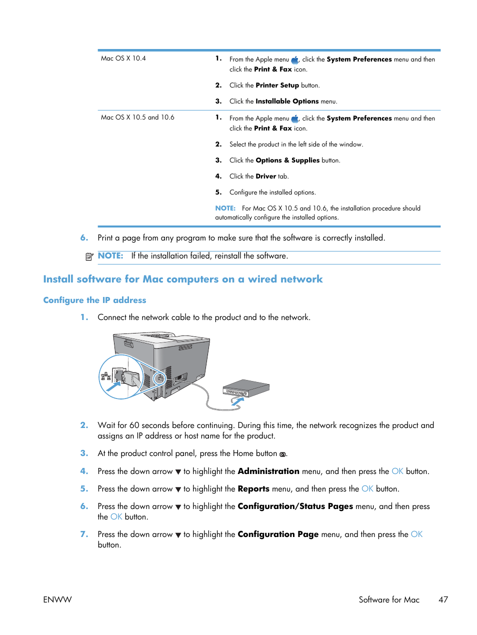 Configure the ip address | HP Color LaserJet Enterprise CP5525 Printer series User Manual | Page 63 / 262