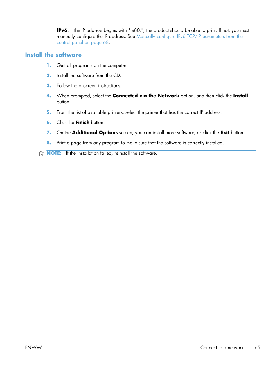 Install the software | HP Color LaserJet Enterprise CP5525 Printer series User Manual | Page 81 / 262