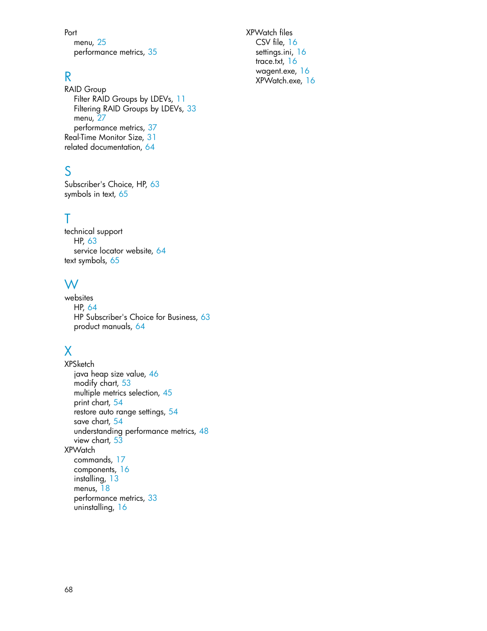 HP XP Performance Advisor Software User Manual | Page 68 / 68