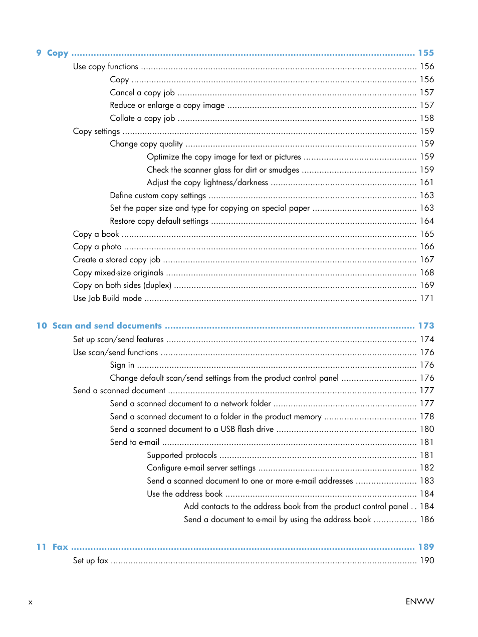 HP LaserJet Enterprise M4555 MFP series User Manual | Page 12 / 376