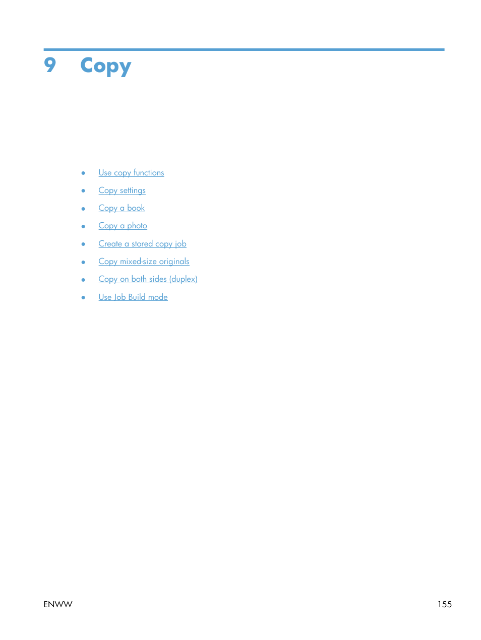 Copy, 9 copy | HP LaserJet Enterprise M4555 MFP series User Manual | Page 175 / 376