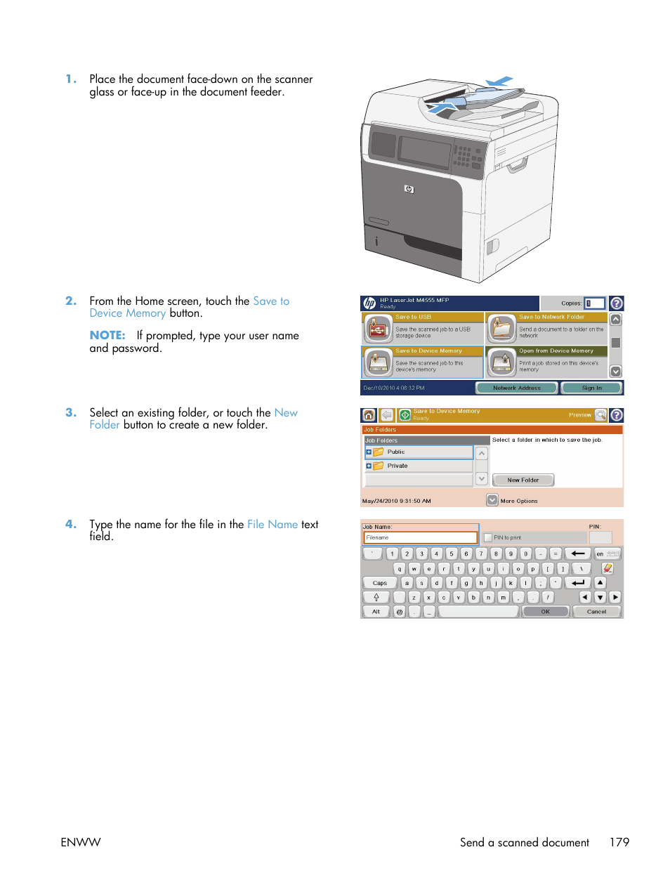 HP LaserJet Enterprise M4555 MFP series User Manual | Page 199 / 376