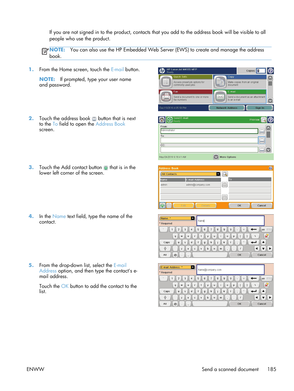 HP LaserJet Enterprise M4555 MFP series User Manual | Page 205 / 376