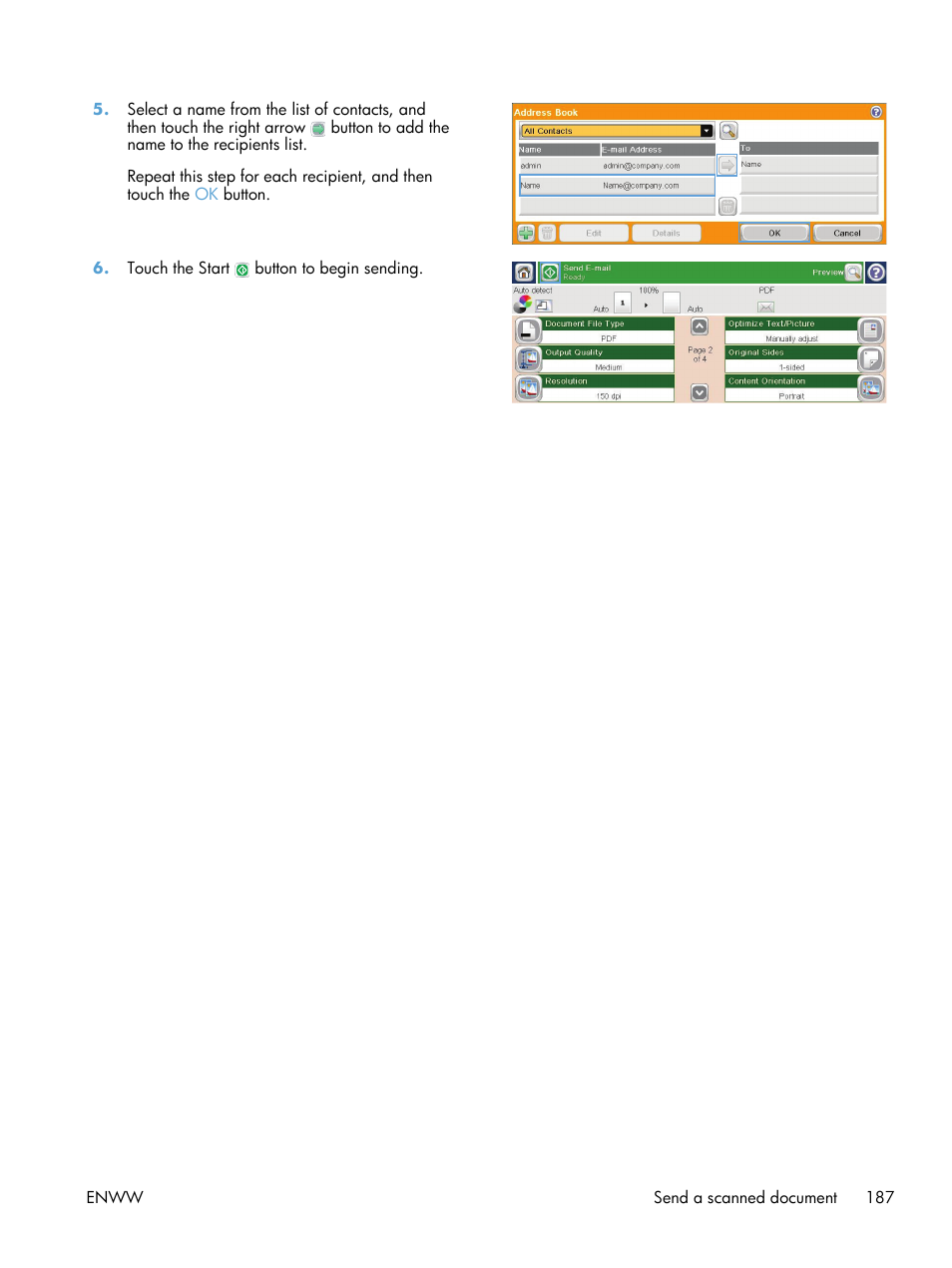 HP LaserJet Enterprise M4555 MFP series User Manual | Page 207 / 376