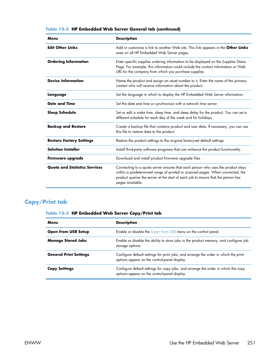 Copy/print tab | HP LaserJet Enterprise M4555 MFP series User Manual | Page 271 / 376