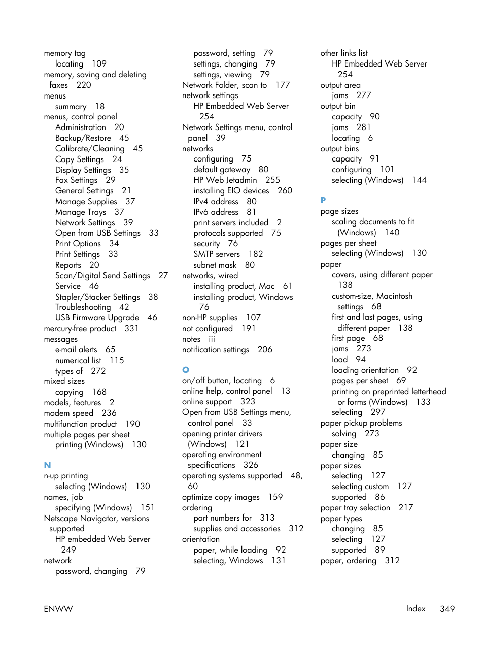 HP LaserJet Enterprise M4555 MFP series User Manual | Page 369 / 376