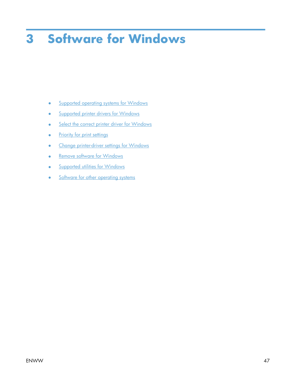 Software for windows, 3 software for windows | HP LaserJet Enterprise M4555 MFP series User Manual | Page 67 / 376