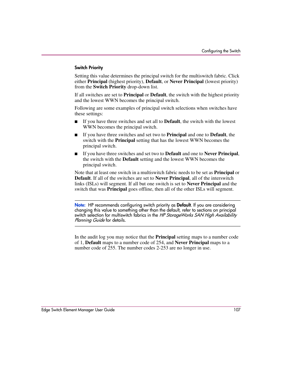 HP StorageWorks 2.12 Edge Switch User Manual | Page 107 / 246