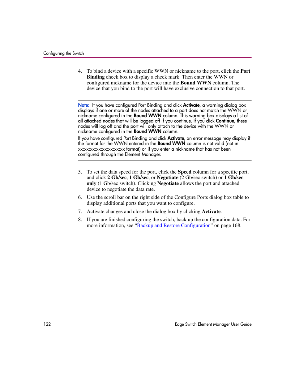 HP StorageWorks 2.12 Edge Switch User Manual | Page 122 / 246