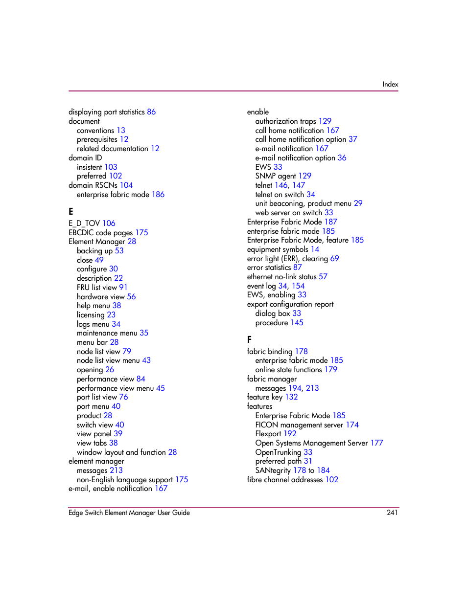 HP StorageWorks 2.12 Edge Switch User Manual | Page 241 / 246