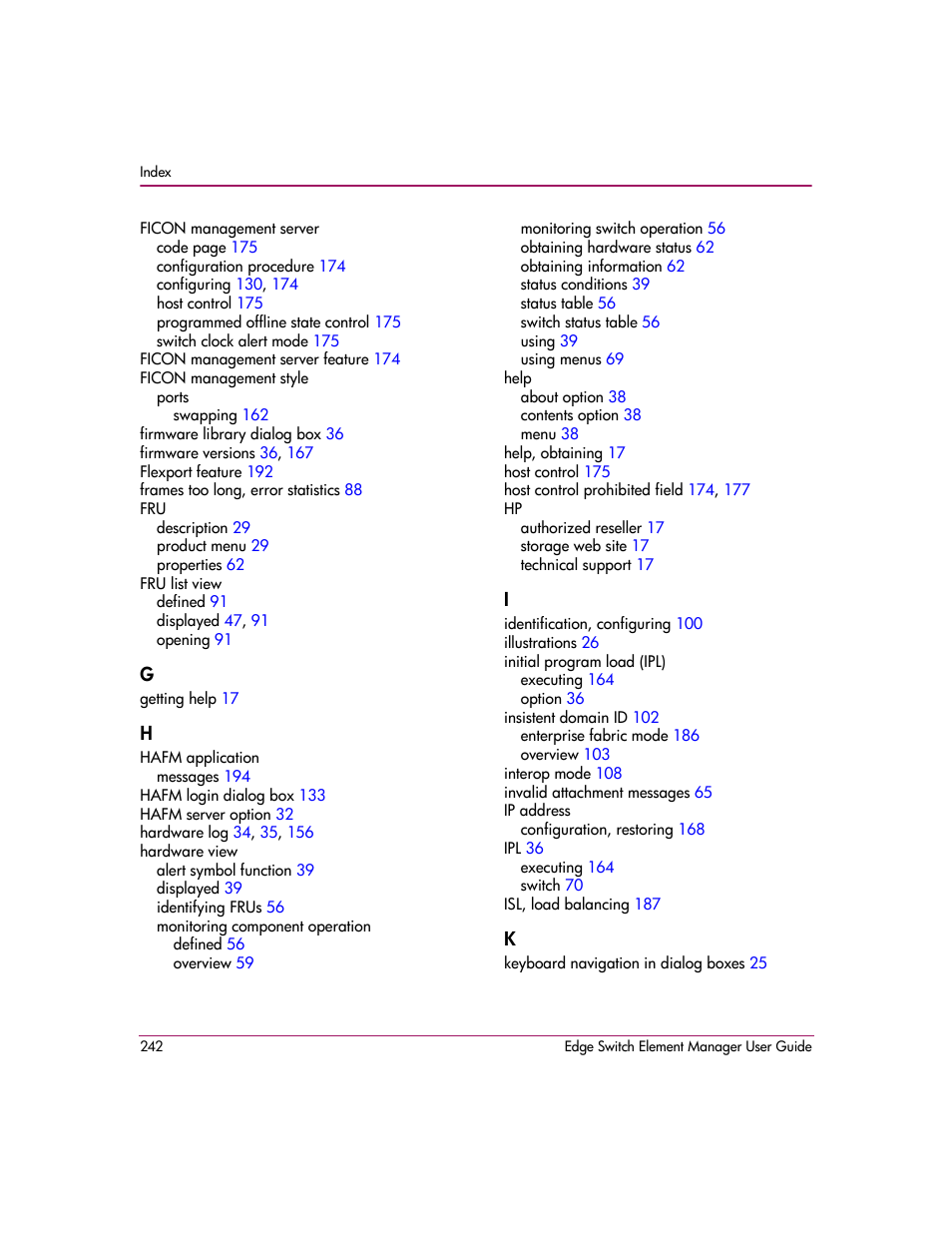 HP StorageWorks 2.12 Edge Switch User Manual | Page 242 / 246