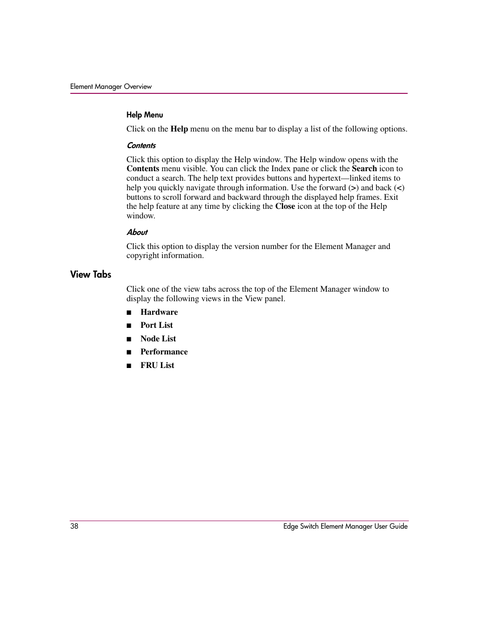 View tabs | HP StorageWorks 2.12 Edge Switch User Manual | Page 38 / 246