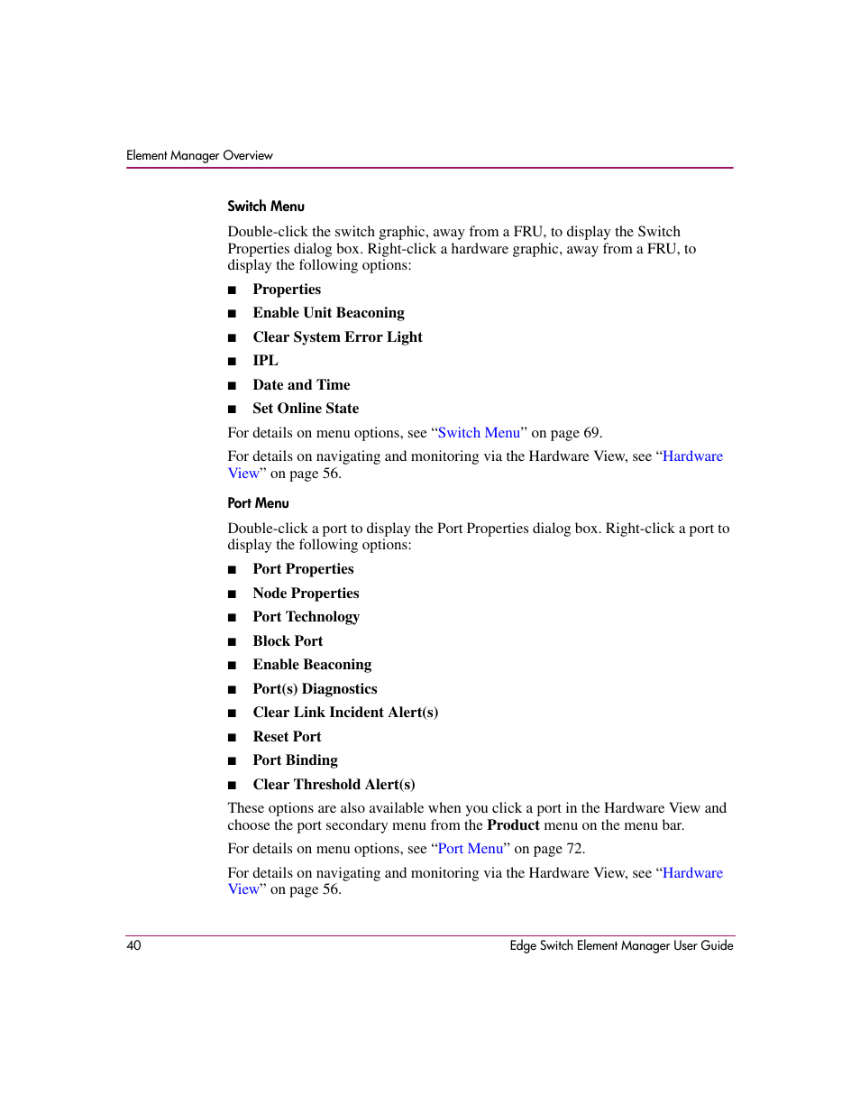 HP StorageWorks 2.12 Edge Switch User Manual | Page 40 / 246