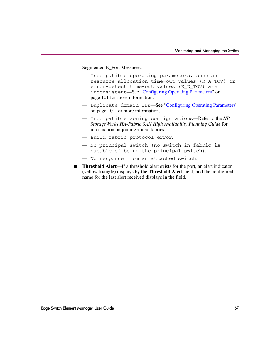 HP StorageWorks 2.12 Edge Switch User Manual | Page 67 / 246