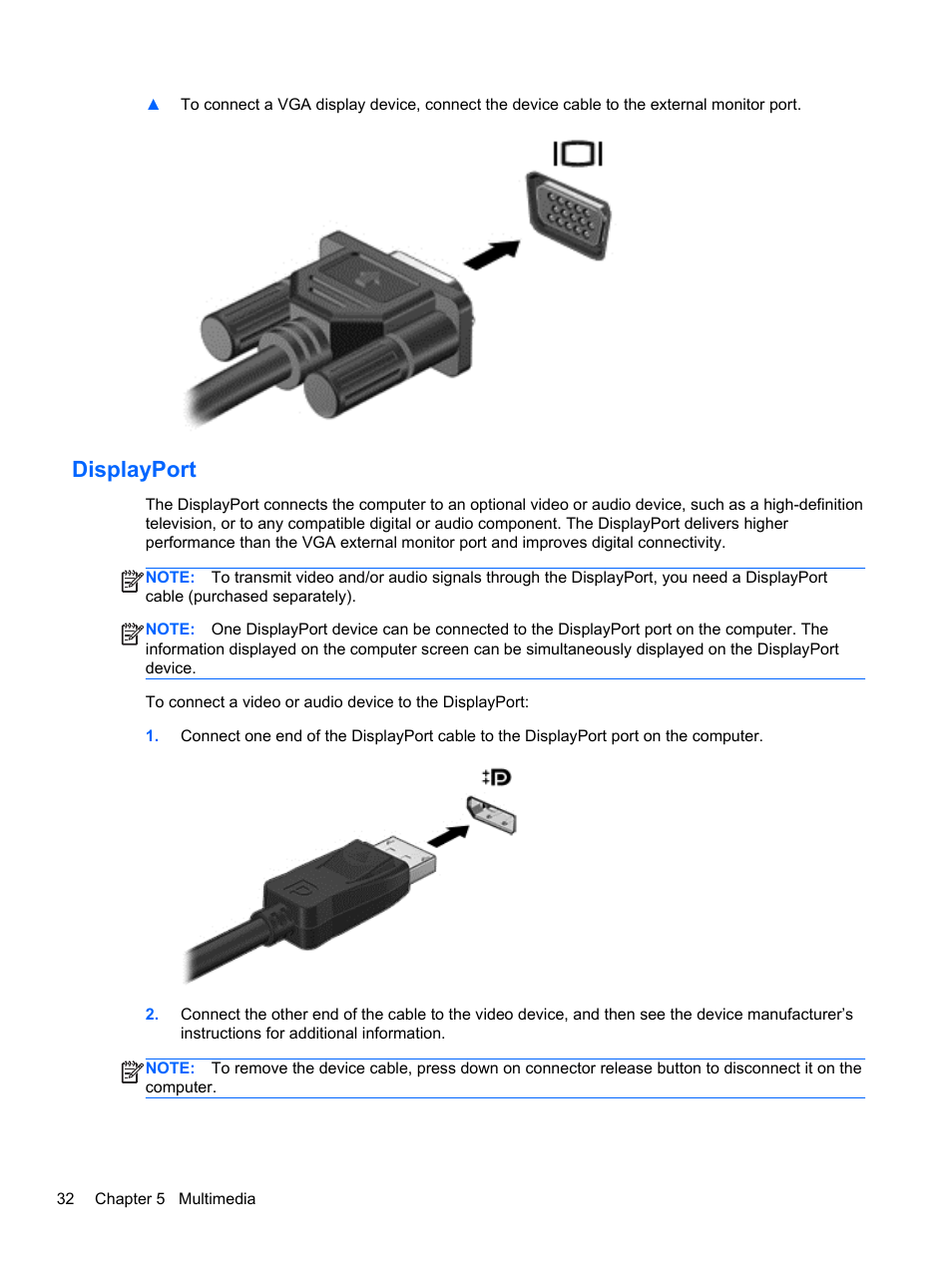 Displayport | HP EliteBook 840 G1 Notebook PC User Manual | Page 42 / 108