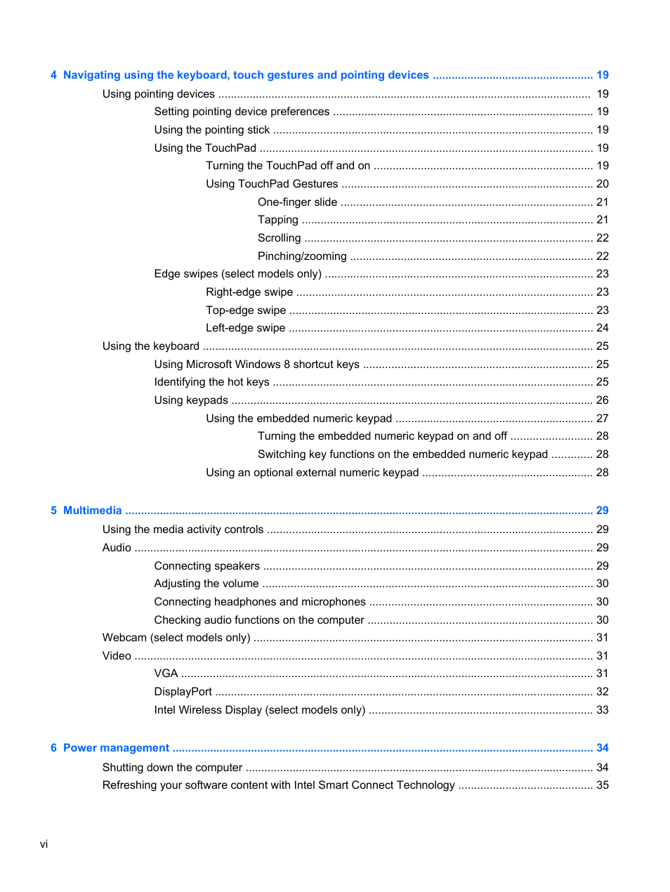 HP EliteBook 840 G1 Notebook PC User Manual | Page 6 / 108