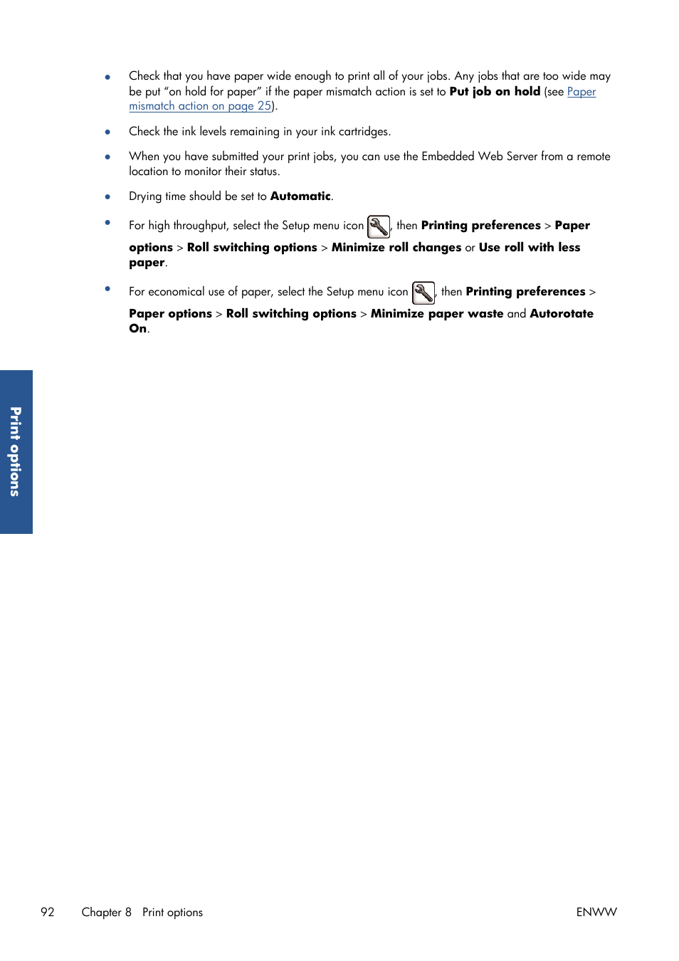 HP Designjet T7100 Printer series User Manual | Page 100 / 217