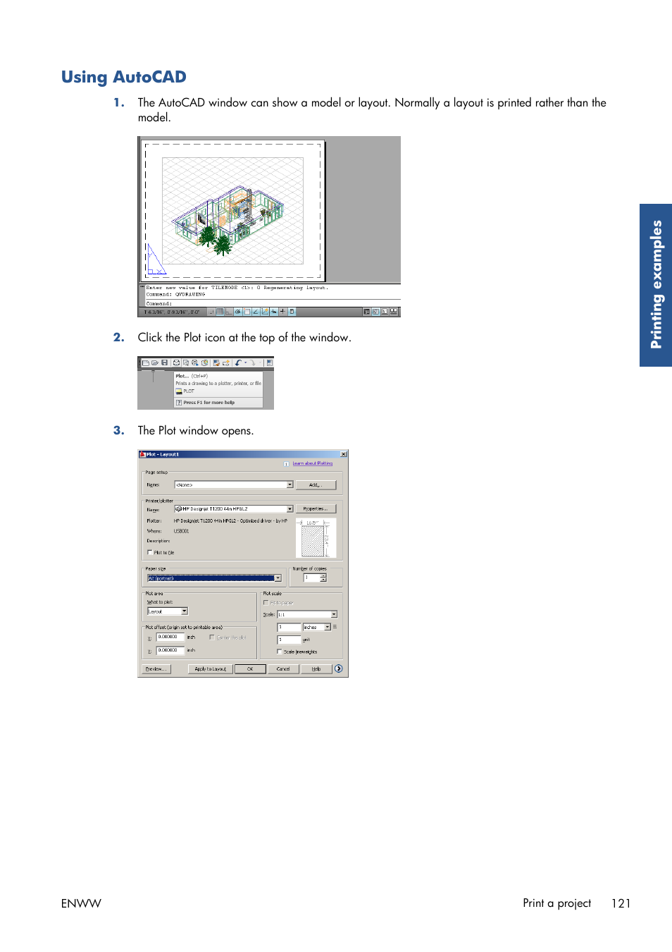 Using autocad | HP Designjet T7100 Printer series User Manual | Page 129 / 217