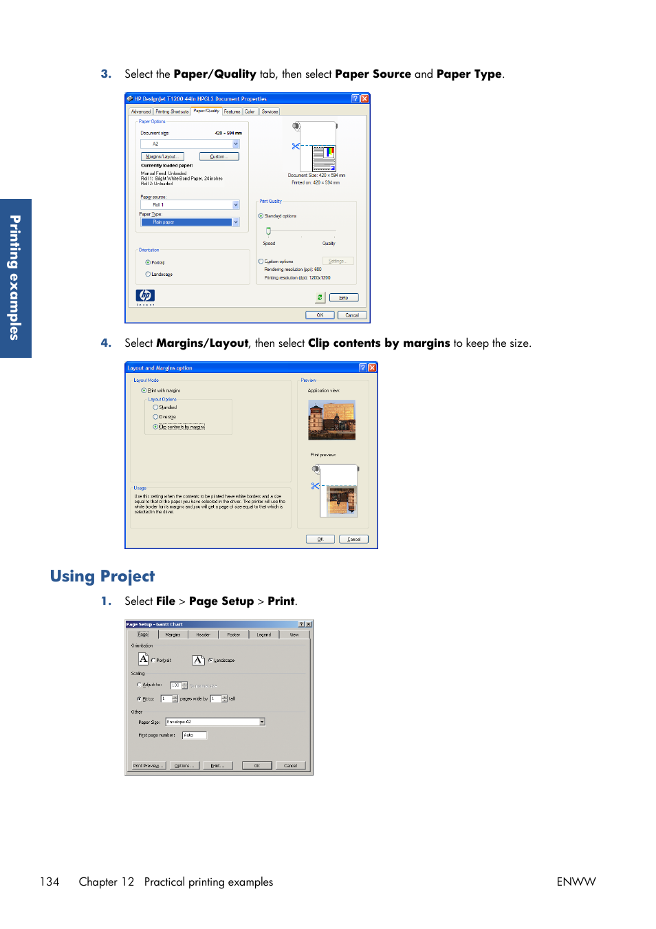 Using project | HP Designjet T7100 Printer series User Manual | Page 142 / 217