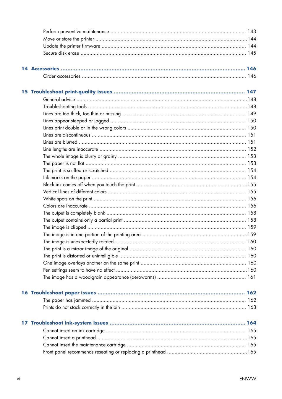 HP Designjet T7100 Printer series User Manual | Page 6 / 217