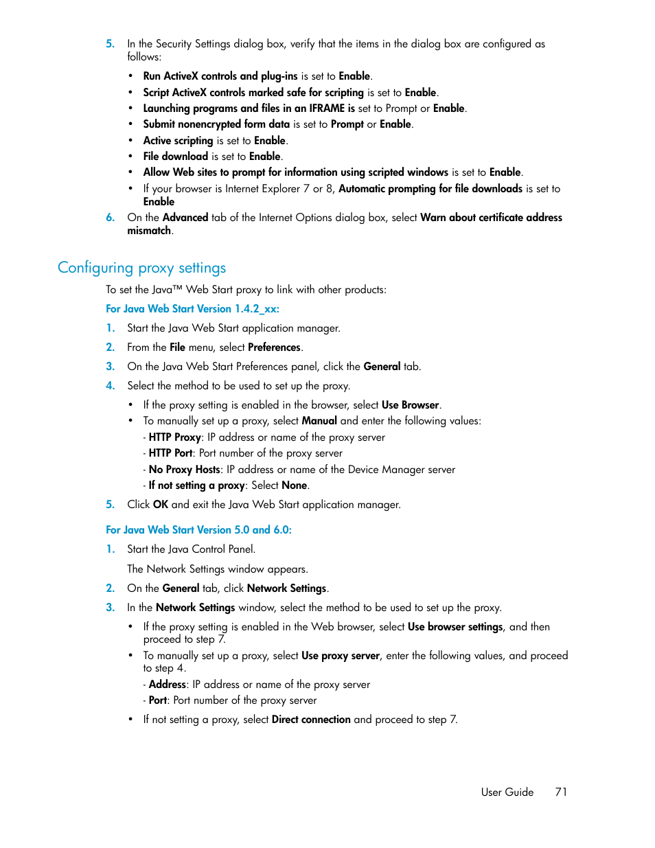 Configuring proxy settings | HP XP P9000 Command View Advanced Edition Software User Manual | Page 71 / 104