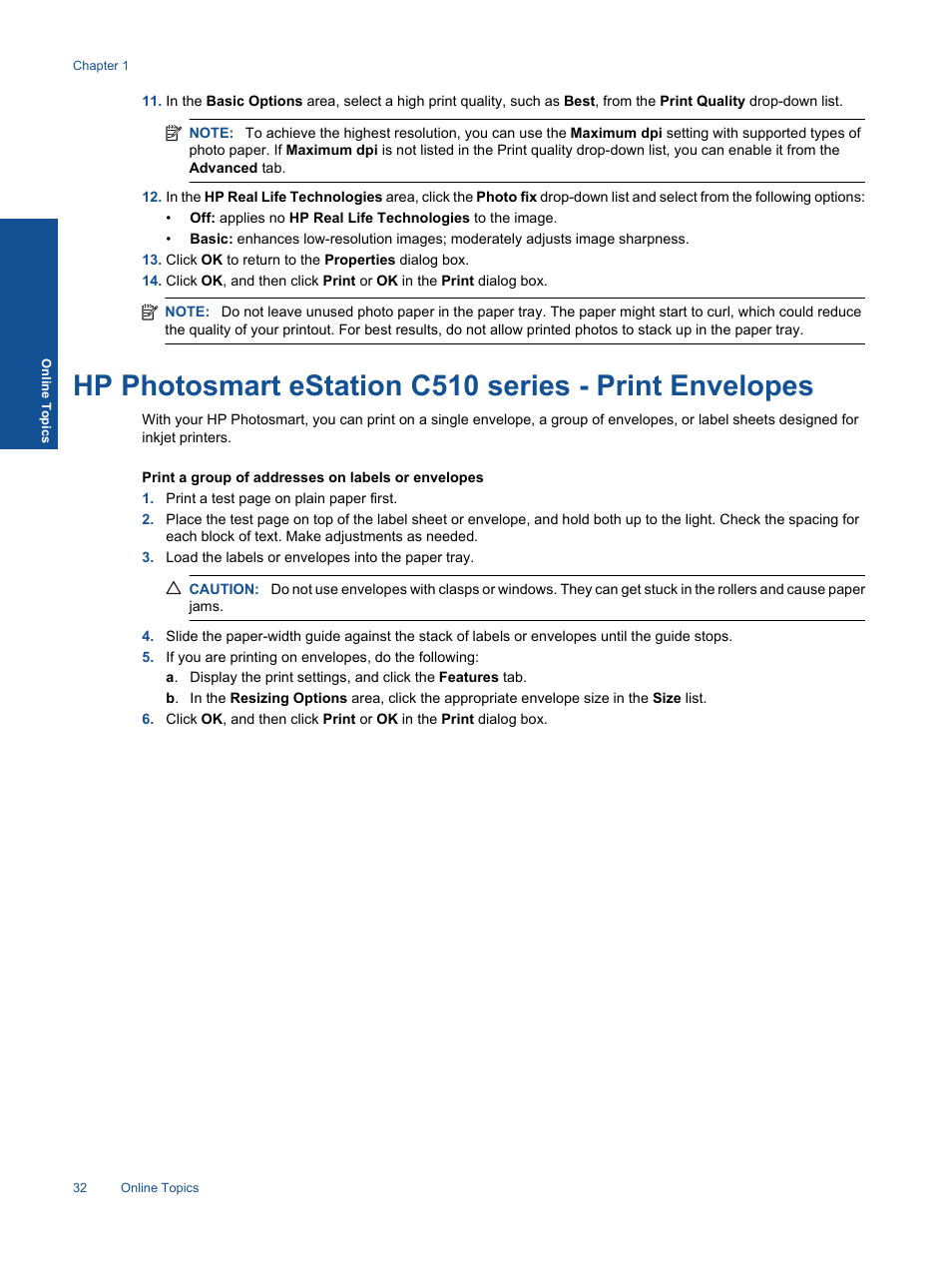 HP Photosmart eStation All-in-One Printer - C510a User Manual | Page 34 / 54