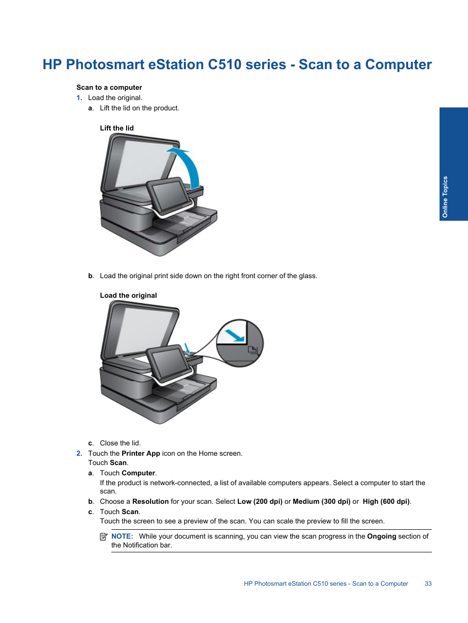 HP Photosmart eStation All-in-One Printer - C510a User Manual | Page 35 / 54