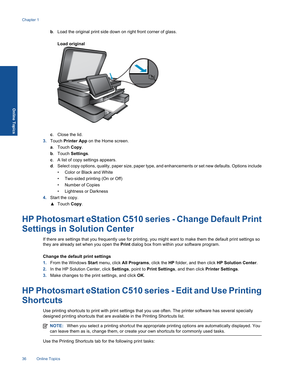 HP Photosmart eStation All-in-One Printer - C510a User Manual | Page 38 / 54