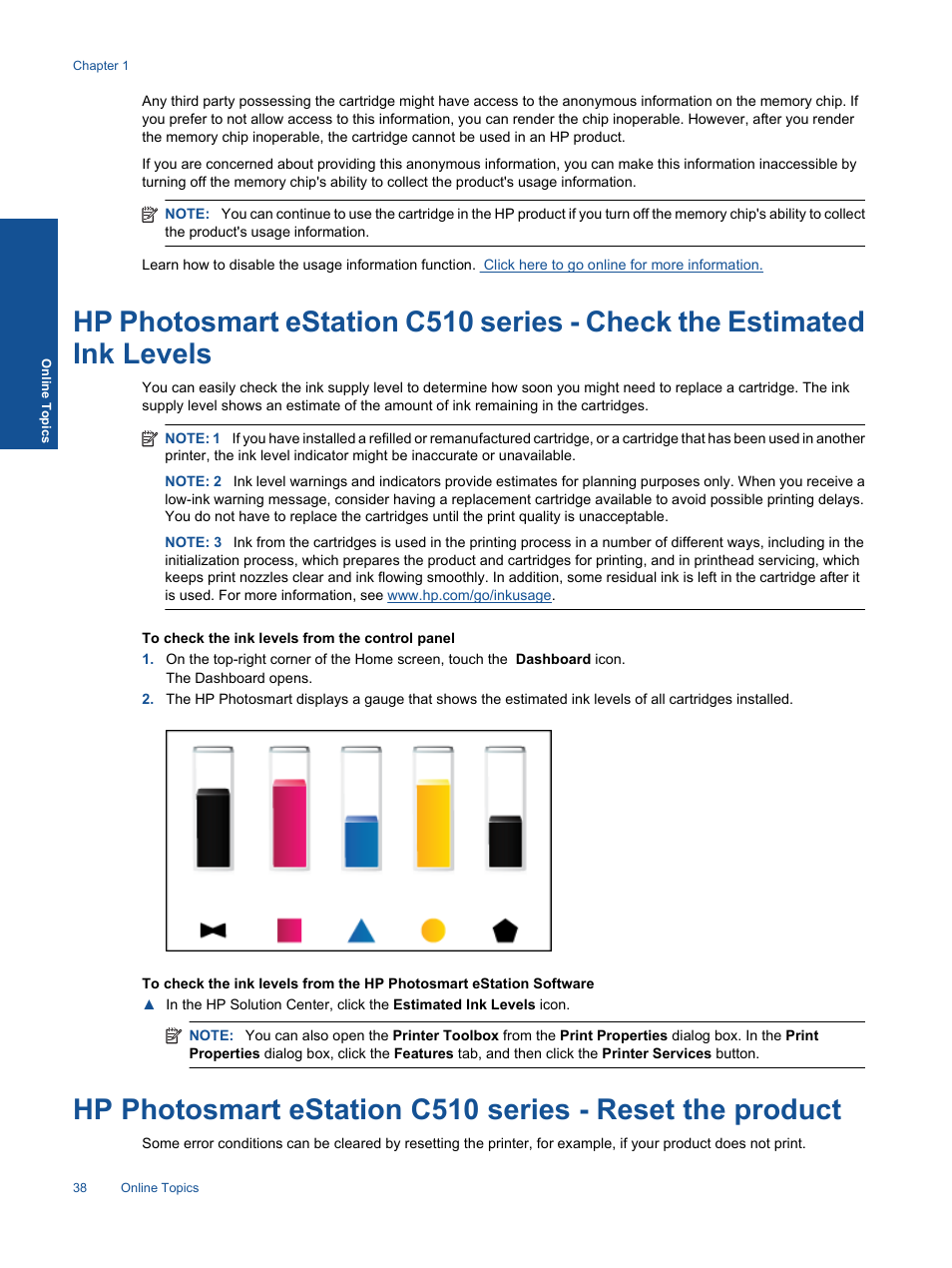 HP Photosmart eStation All-in-One Printer - C510a User Manual | Page 40 / 54