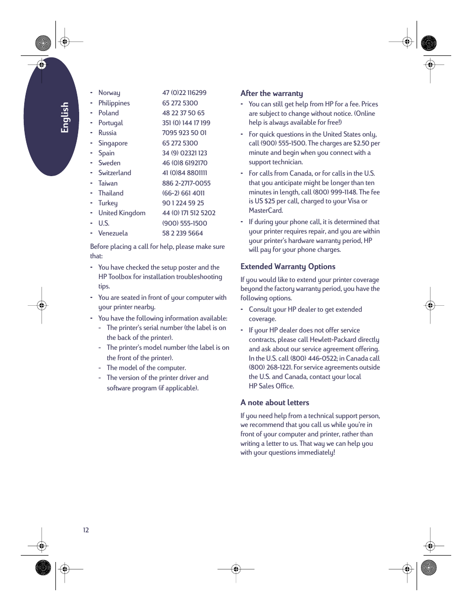 English | HP Deskjet 610c Printer User Manual | Page 13 / 18