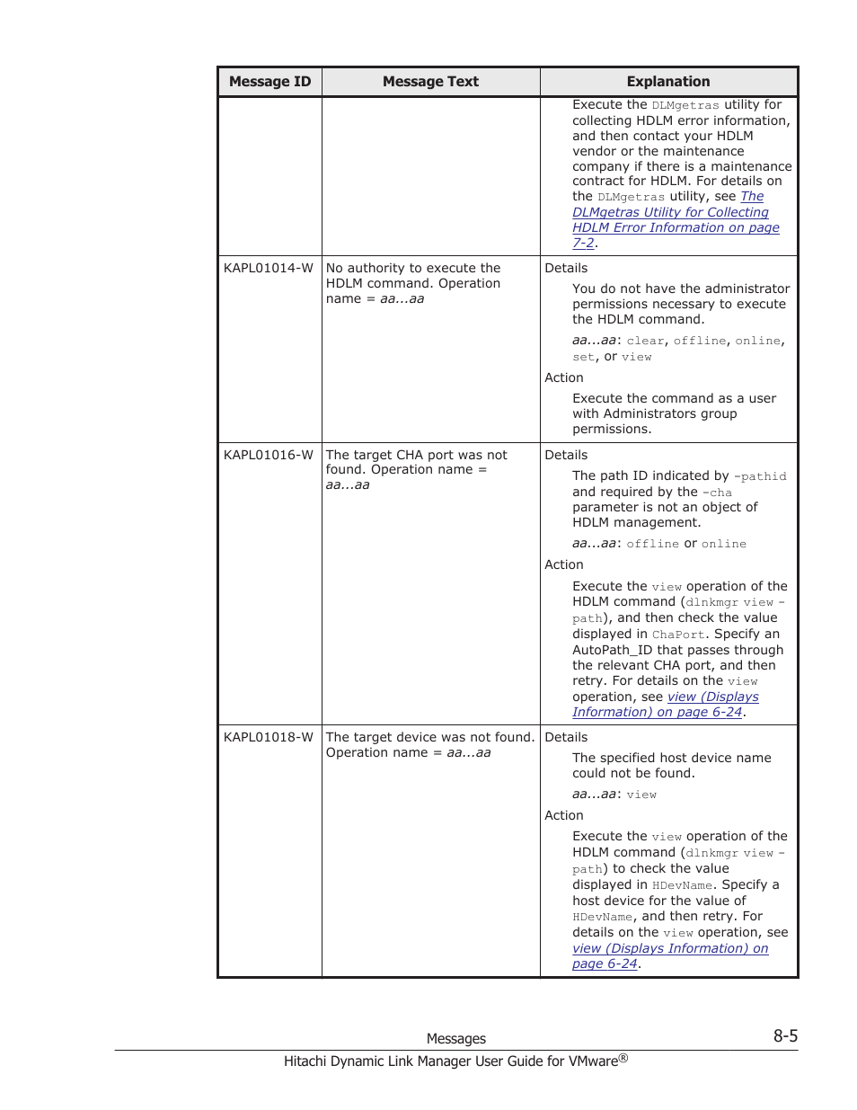 HP Hitachi Dynamic Link Manager Software User Manual | Page 163 / 242