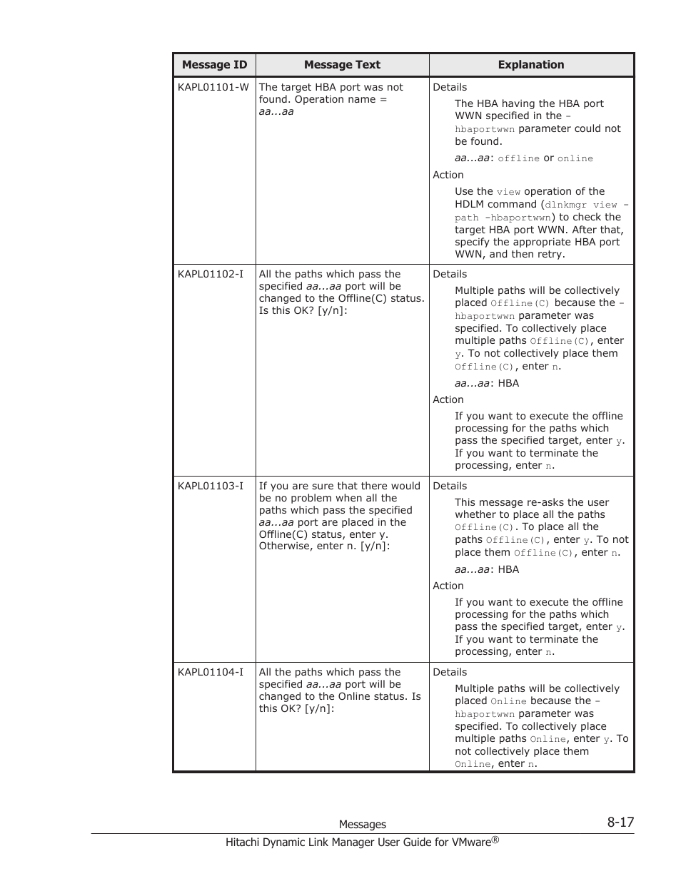 HP Hitachi Dynamic Link Manager Software User Manual | Page 175 / 242