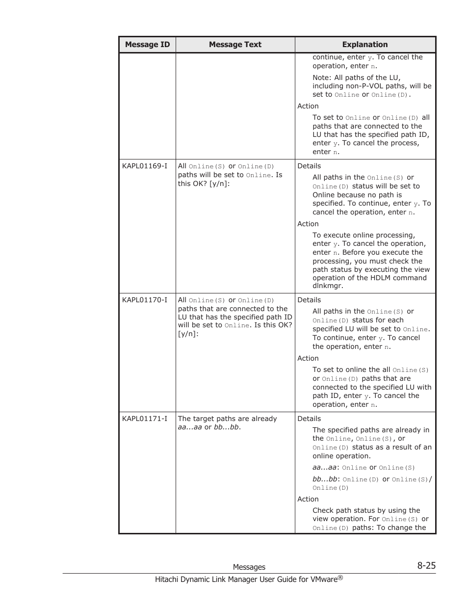 HP Hitachi Dynamic Link Manager Software User Manual | Page 183 / 242