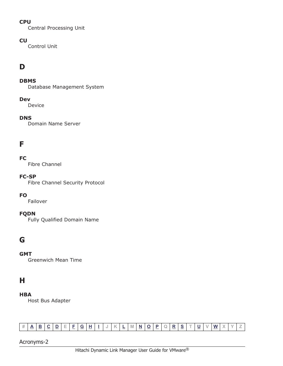 F g h | HP Hitachi Dynamic Link Manager Software User Manual | Page 224 / 242