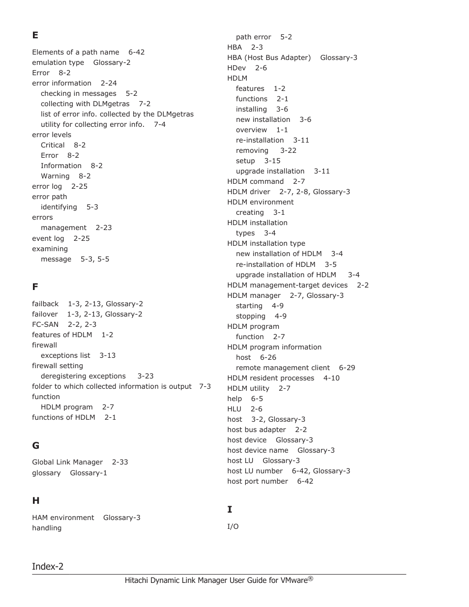 Index-2 | HP Hitachi Dynamic Link Manager Software User Manual | Page 236 / 242