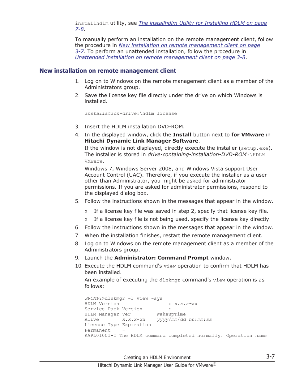 New installation on remote management client -7, New installation on remote management client | HP Hitachi Dynamic Link Manager Software User Manual | Page 59 / 242