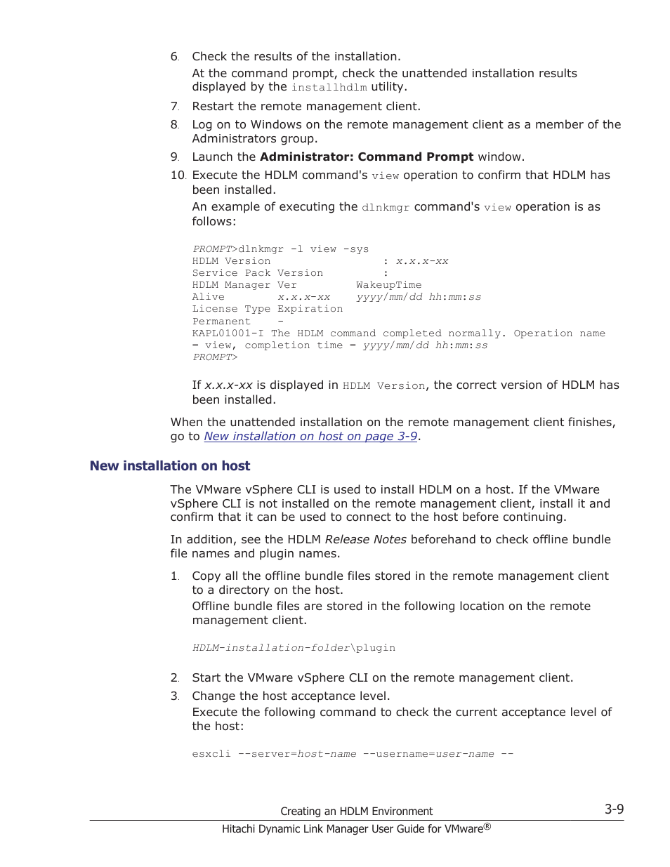 New installation on host -9 | HP Hitachi Dynamic Link Manager Software User Manual | Page 61 / 242