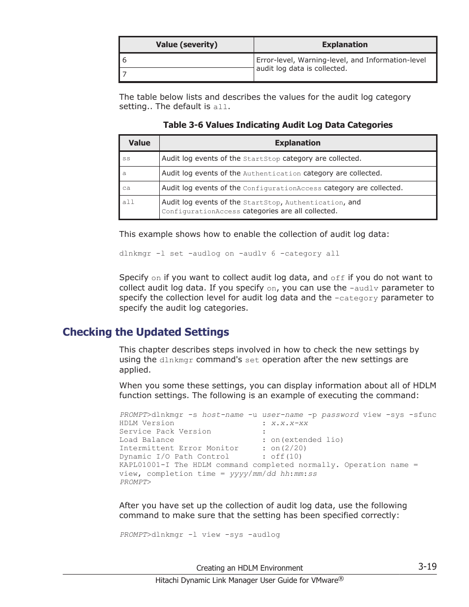 Checking the updated settings, Checking the updated settings -19 | HP Hitachi Dynamic Link Manager Software User Manual | Page 71 / 242