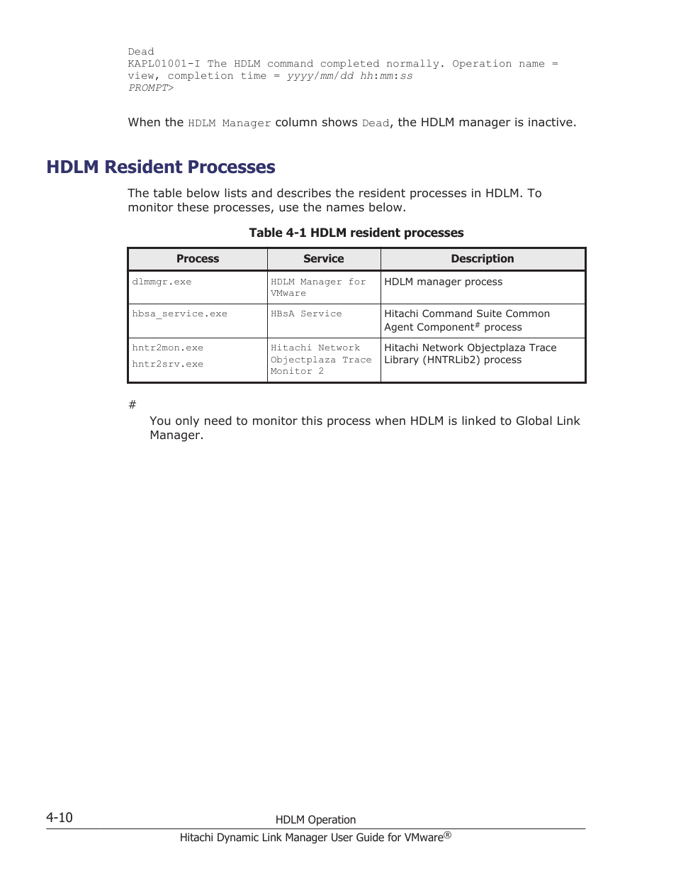 Hdlm resident processes, Hdlm resident processes -10 | HP Hitachi Dynamic Link Manager Software User Manual | Page 86 / 242