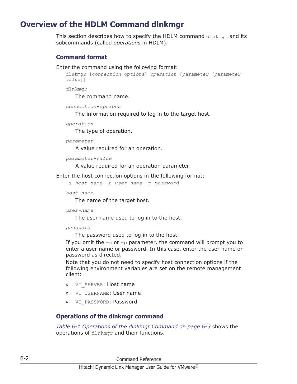 Overview of the hdlm command dlnkmgr, Overview of the hdlm command dlnkmgr -2 | HP Hitachi Dynamic Link Manager Software User Manual | Page 94 / 242