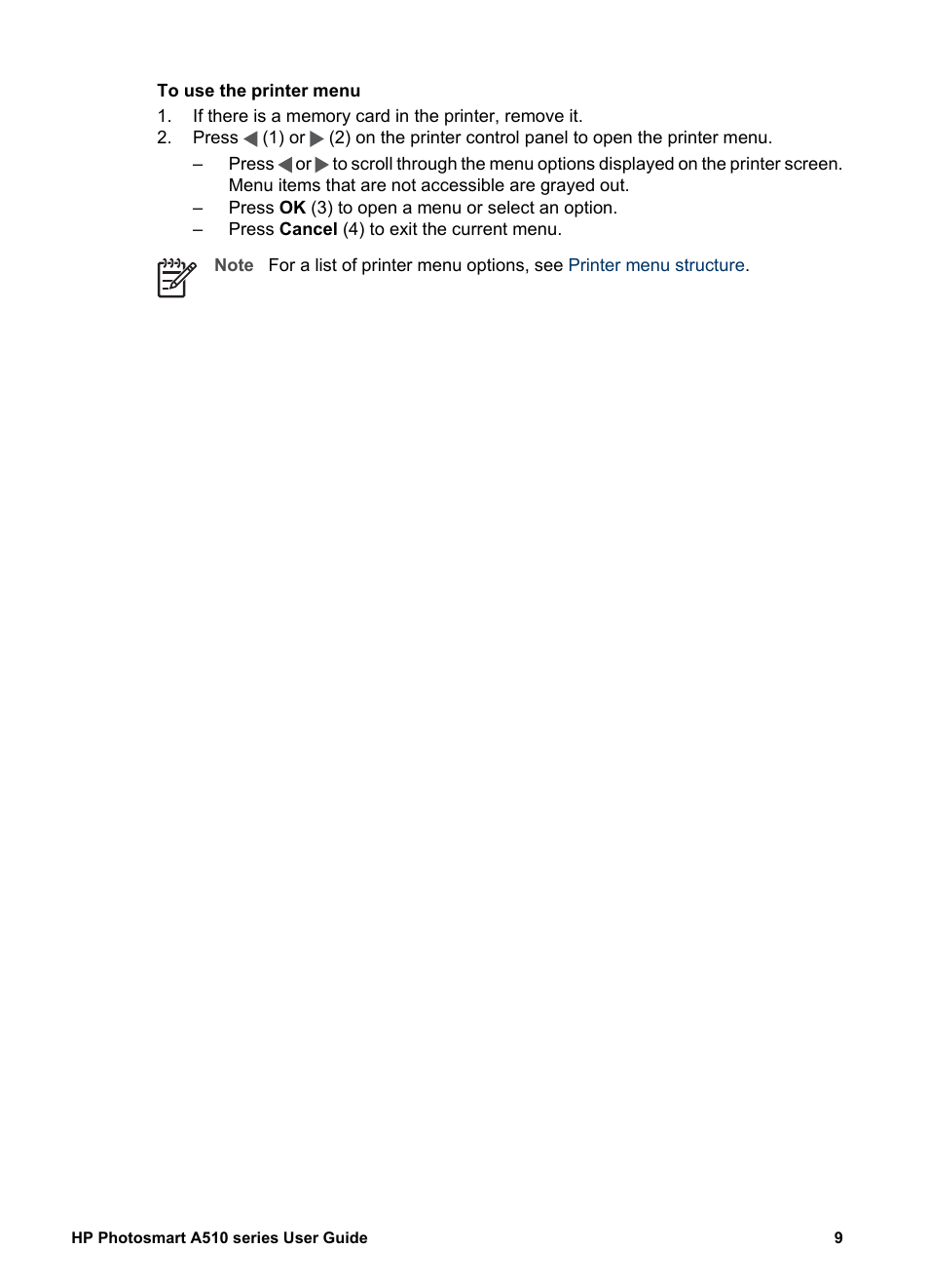 HP Photosmart A512 Compact Photo Printer User Manual | Page 12 / 66
