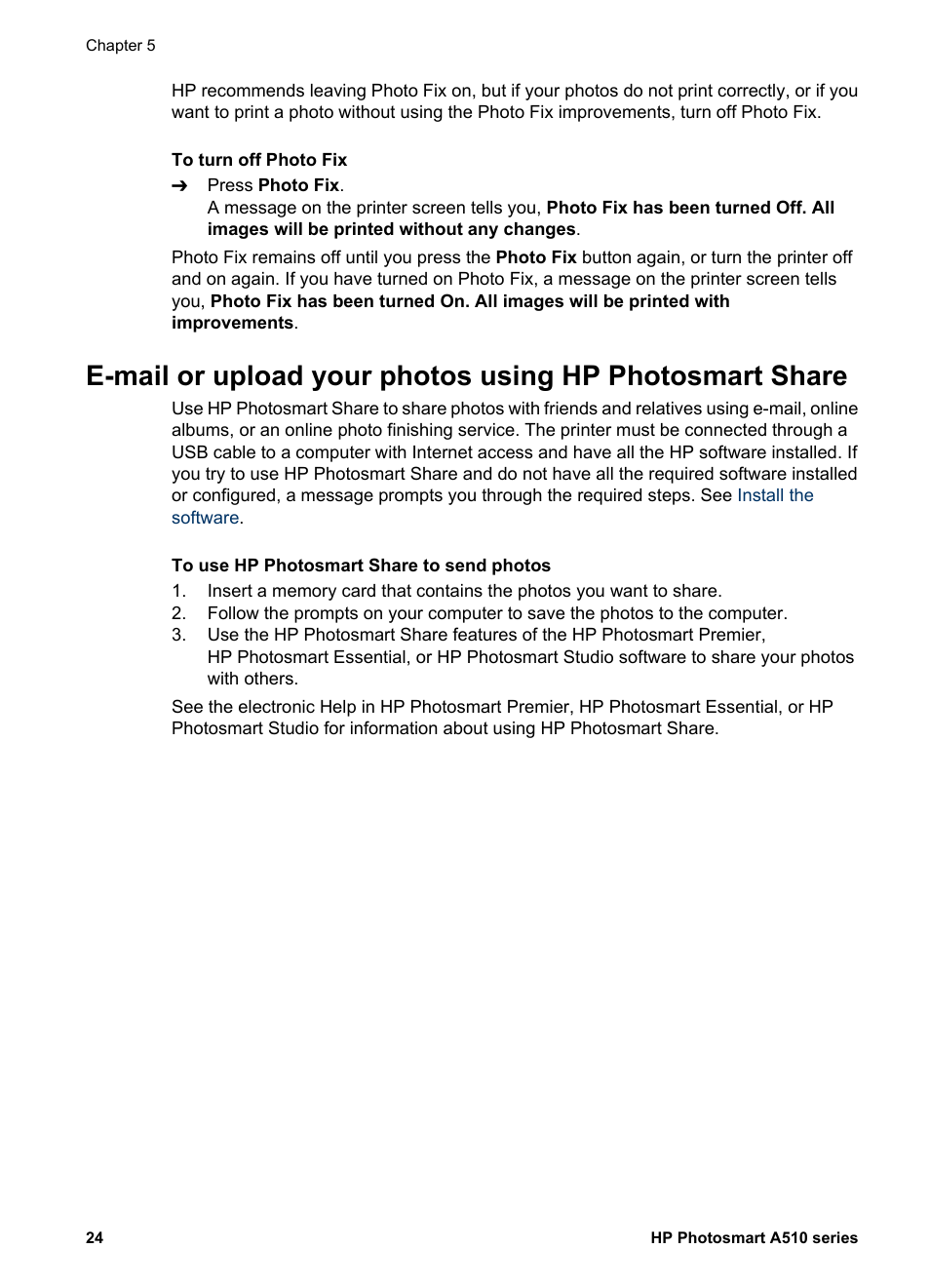 HP Photosmart A512 Compact Photo Printer User Manual | Page 27 / 66