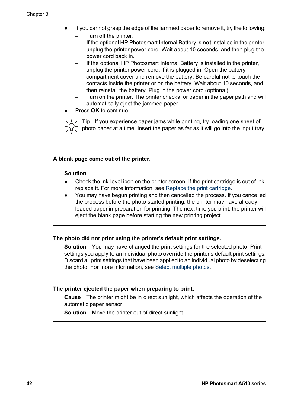 HP Photosmart A512 Compact Photo Printer User Manual | Page 45 / 66